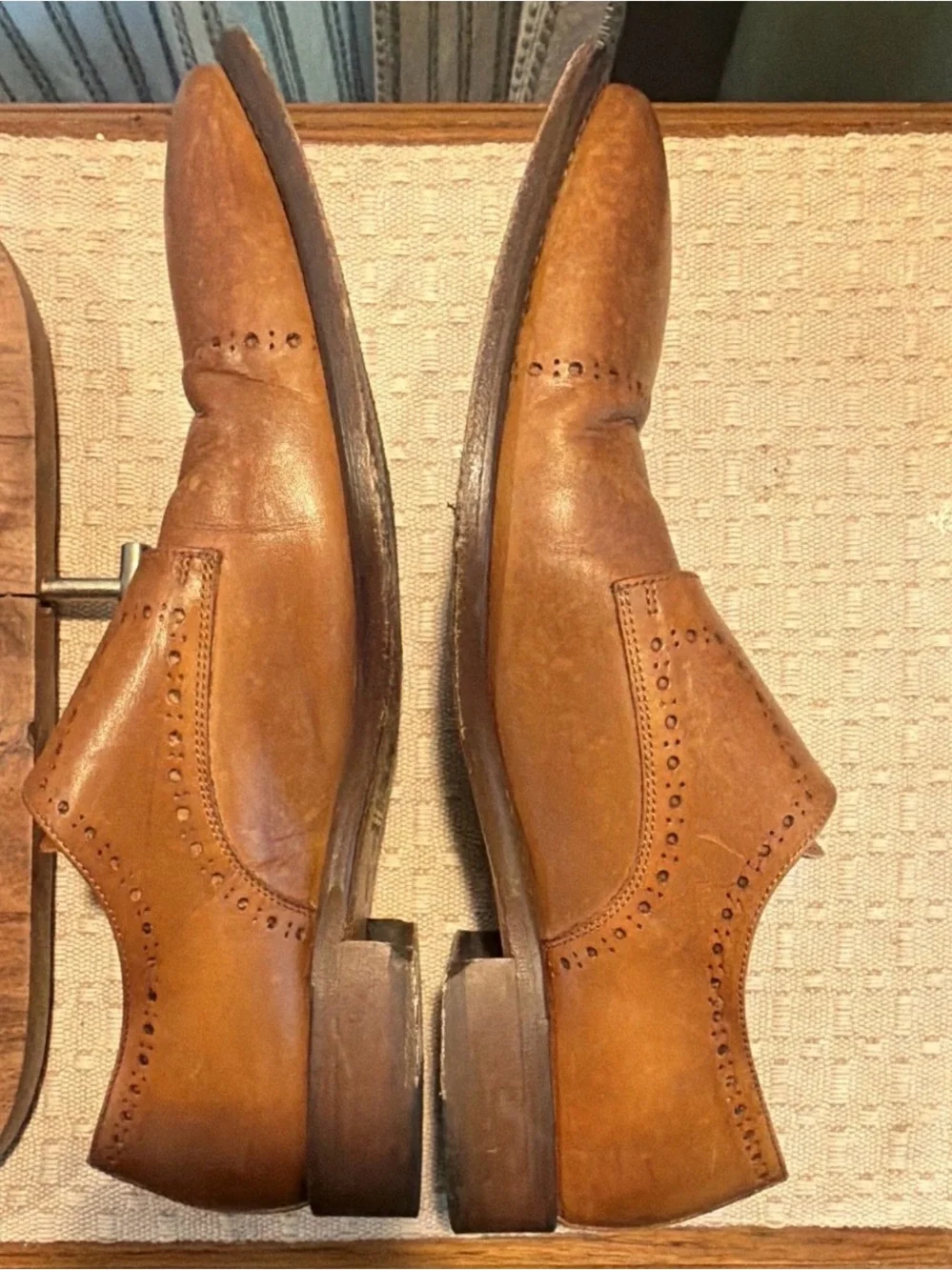 Johnston & Murphy Tan Double Monk Strap Brogue Oxfords